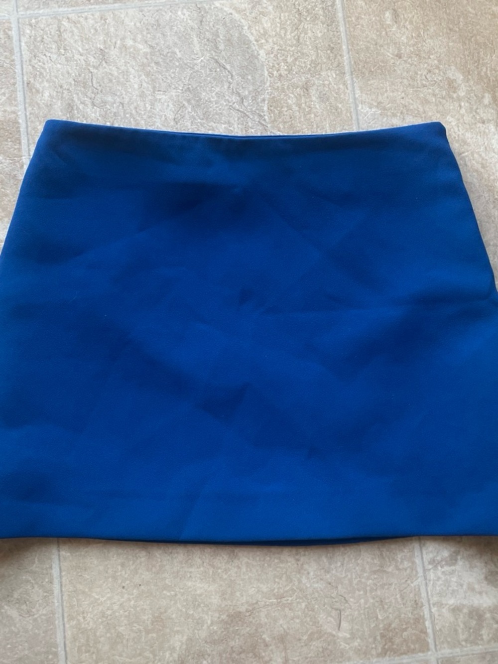 Zara Woman Ink Blue High Waisted Mini Skirt Women Size S Hidden Zip